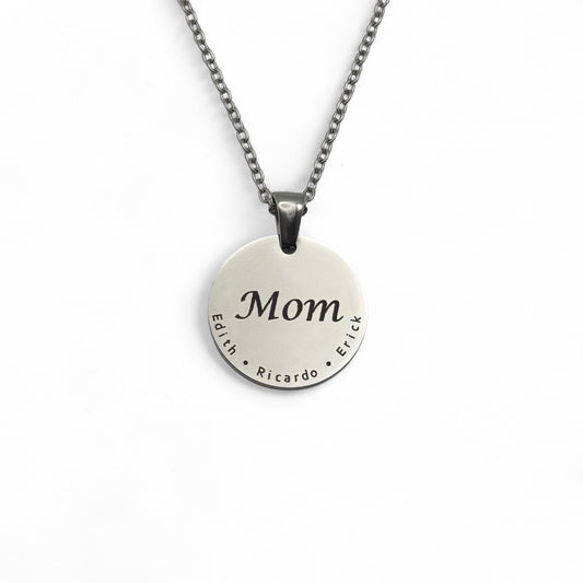 Collar personalizado con inicial - Redondo - Para Mamá.